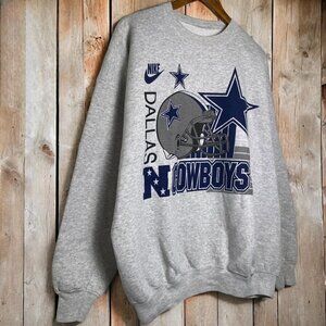 Vintage Dallas Cowboys NFL Crewneck Sweater sweatshirt shirt '95 grey